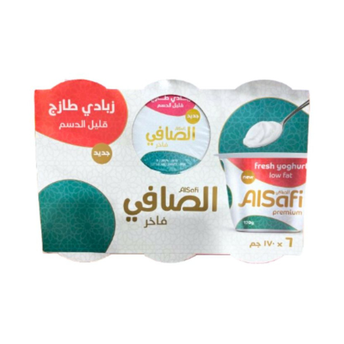 زبادي طازج الصافي فاخر قليل الدسم 6 * 170جم
